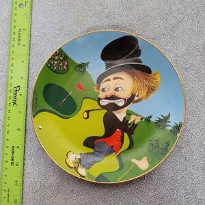 Red Skelton Freddie On‎ The Green Collector Plate Crown Parian 1980 Golf Clown